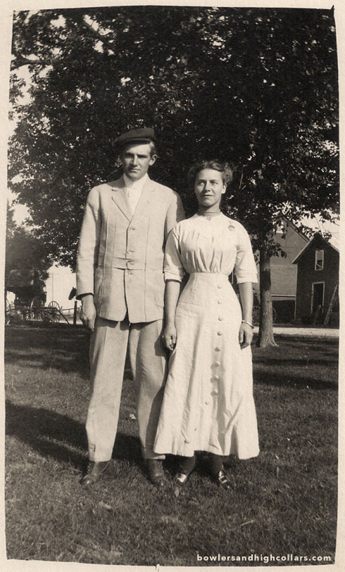 The American countryside couple. RPPC. Private Collection.