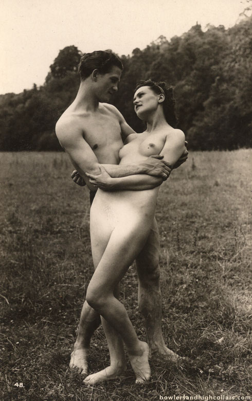 Biederer nude couple in field. Private Collection.