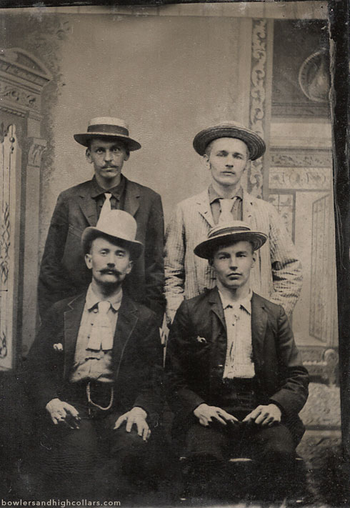 Three brothers and their other. Tintype. Private Collection.