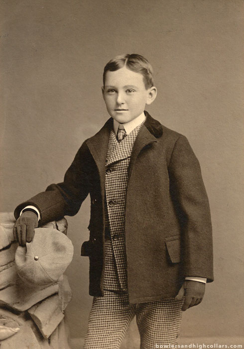 Well dressed Edwardian boy. Cabinet card. Private Collection.