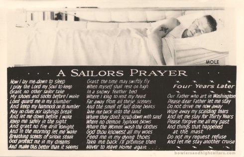 1943 version of A Sailor's Prayer. Postcard. Private Collection.