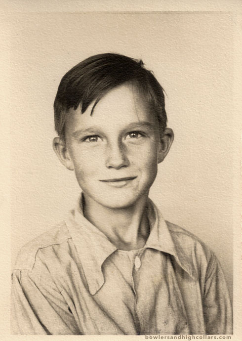 Boy in dirty shirt. Snapshot. Private Collection.